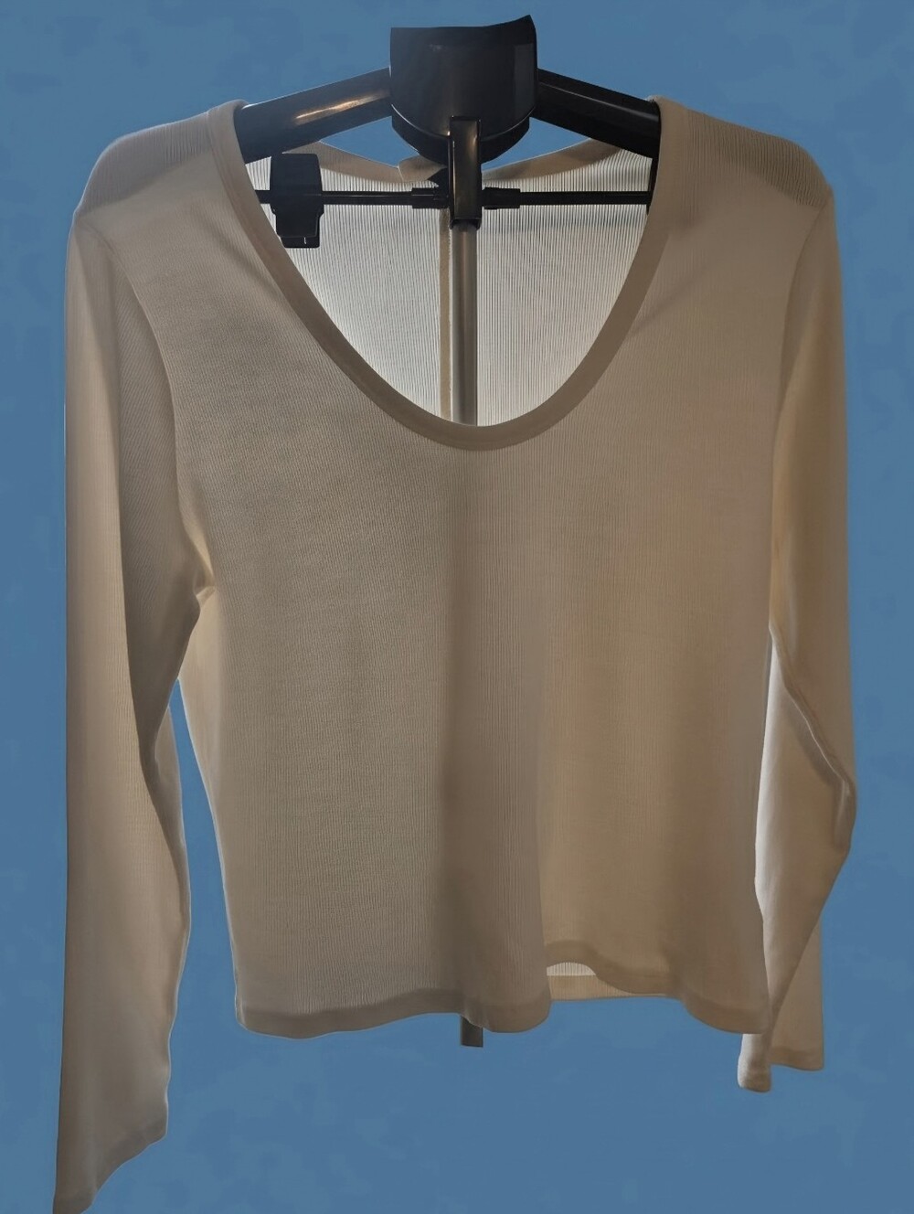 A New Day Refined Ribbed Scoop Neck Long Sleeve Top